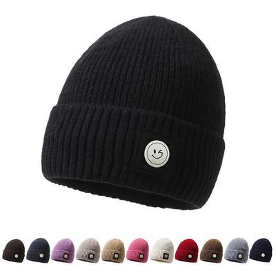 Winterstrickmützen für Damen und Herren, warme und kältebeständige Wollmützen, trendige Fahrradmützen aus Baumwolle im koreanischen Stil sowie Mützen aus Samt und dicker Baumwolle