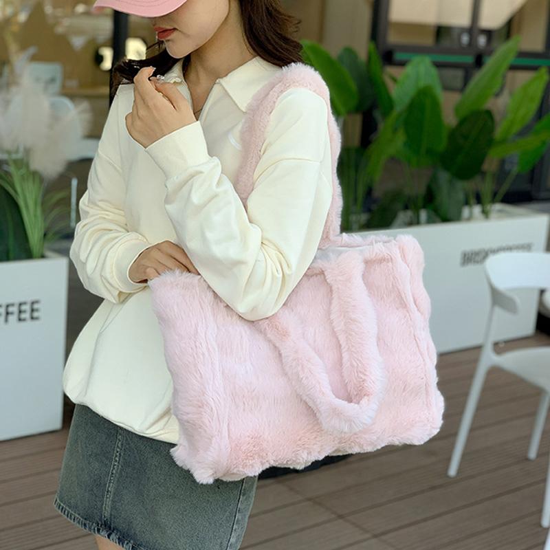 Borsa a tracolla in pelliccia autunno inverno casual versatile grande capacità peluche monospalla borse temperamento elegante borse da donna