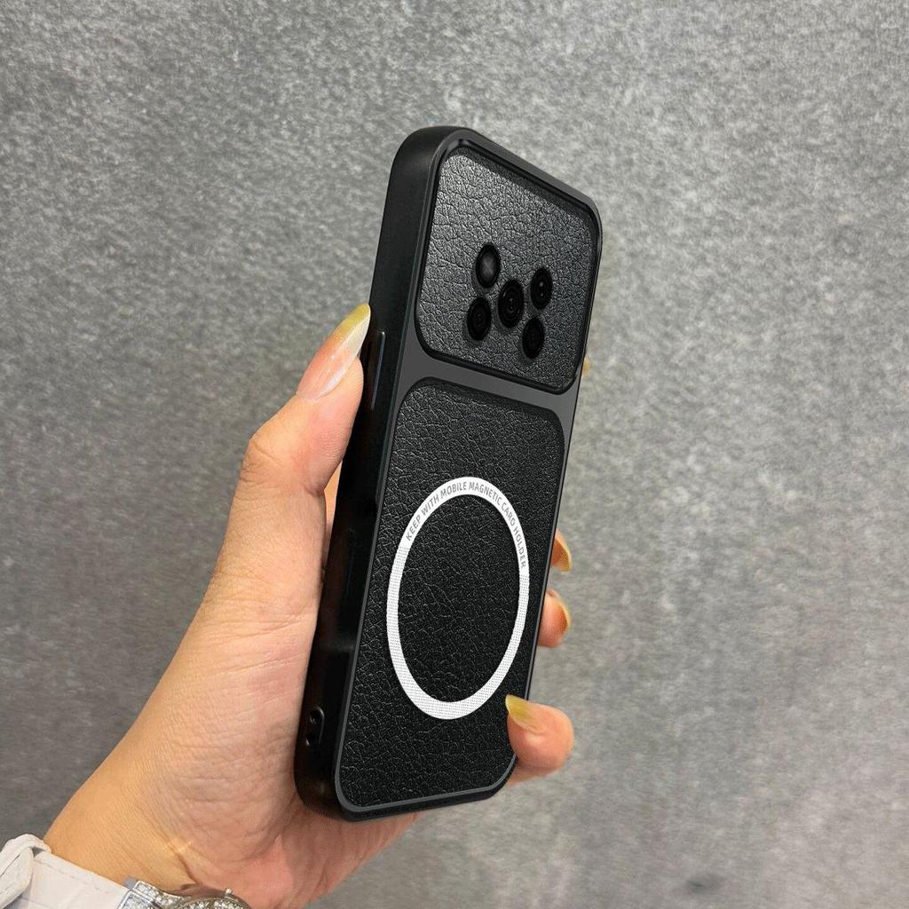 Upgraded Big Lens Protection Case for Xiaomi POCO X3 Pro,X3 NFC Luxury Leather Casing with Magnetic Ring