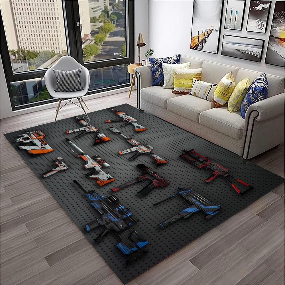 Gun Knife USP,AK,M4,AWP,Rifle Pistol Cartridge Carpet Rug for Home Living Room Bedroom Sofa Doormat Decor,kid Non-slip Floor Mat