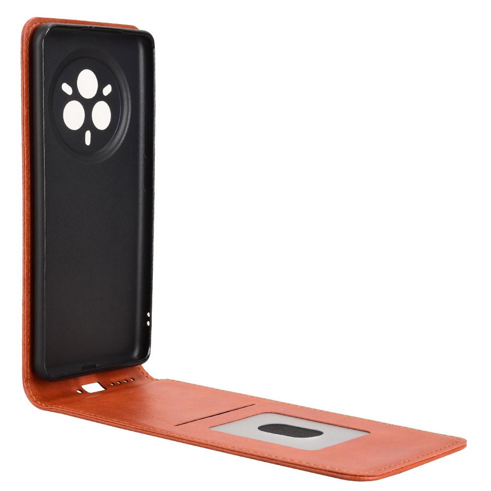 

For Realme 14 Pro+ 5G Case with Card Slot Magnetic Vertical Flip Leather Phone Cover Rose Gold