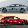 2PCS Car Both Door Side Waist Line Stickers Great Shark Graphics Vinyl Decals Automobile Styling Decoration Stickers Accessories