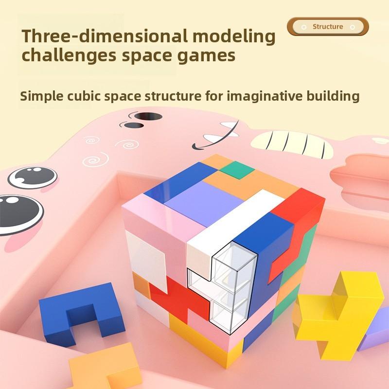 Tetris Puzzle Spielzeug mit Kunststoffblöcken für Kinder Pädagogisches Desktop-Spiel