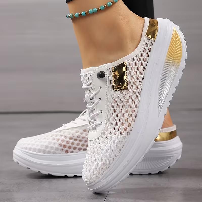 Women's Shoes, Casual Platform, Flat Shoes, Women's Wedge Shoes, Mesh To Increase Height, Spring and Summer Rocking Shoes