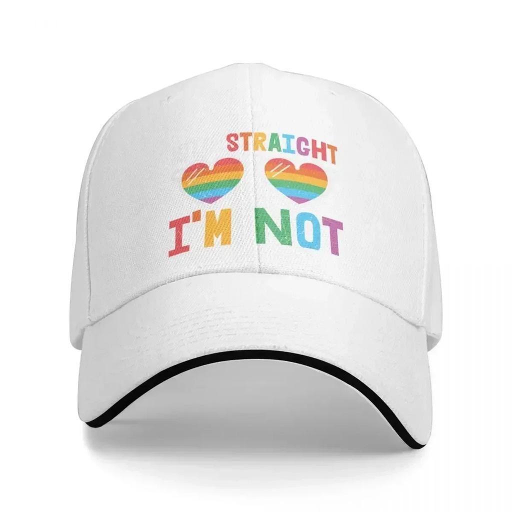 Lets Get One Thing Straight Im Not funny gay Baseball Cap Trucker Hat Streetwear Bobble Hat FeUnisex Unisexs