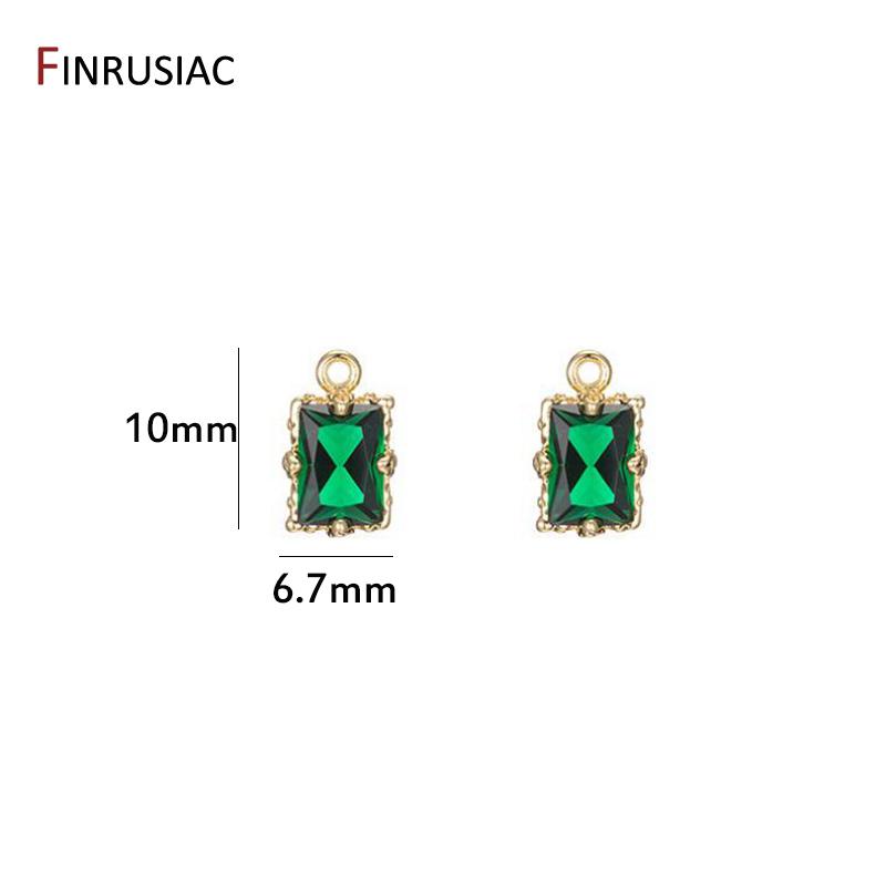 Korean Fashion Green Zircon Small Pendant Charm, DIY Making Earrings Necklaces Components Findings, Jewellery Making Supplies