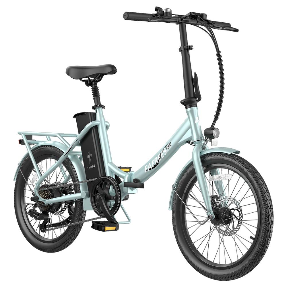 Fafrees F20 Bicicletta elettrica durevole, motore da 250 W, 36 V 18,2 Ah con batteria, pneumatici da 20*1,95'', velocità massima 25 km/h, autonomia massima 120 km, freni a disco meccanici verde