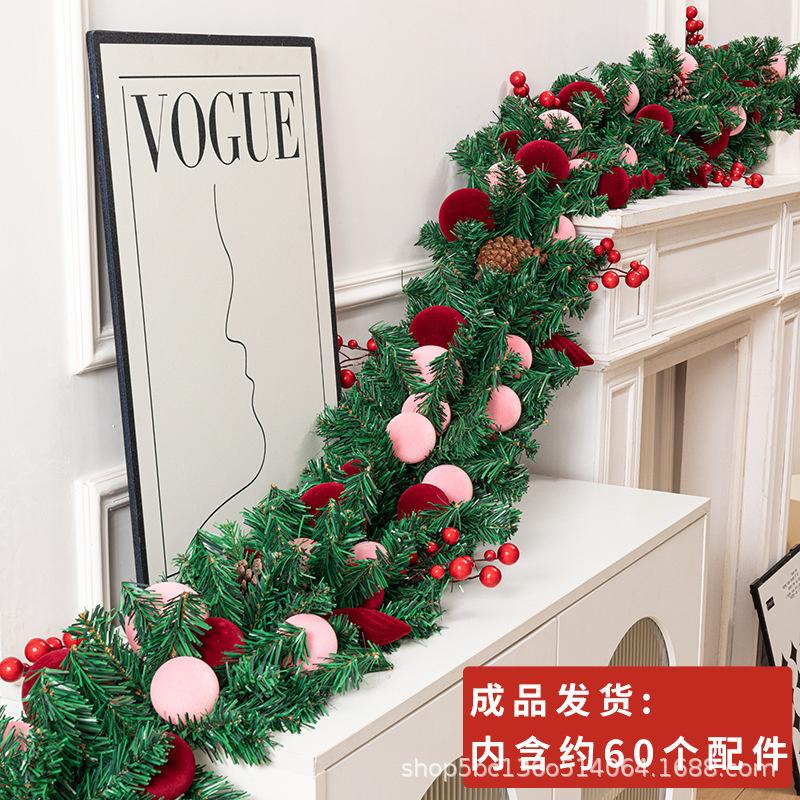 Luxury 270cm Dense Christmas Garland Wreath Door Hanging Decor For Home Hotel Window Storefront Entrance Cozy Festive Display