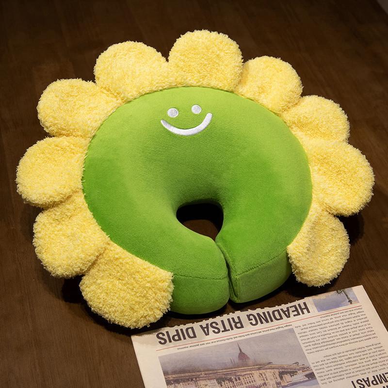 Adorable Cartoon Sunflower Memory Foam Nap Pillow For Kids Desk Rest Removable Cover
