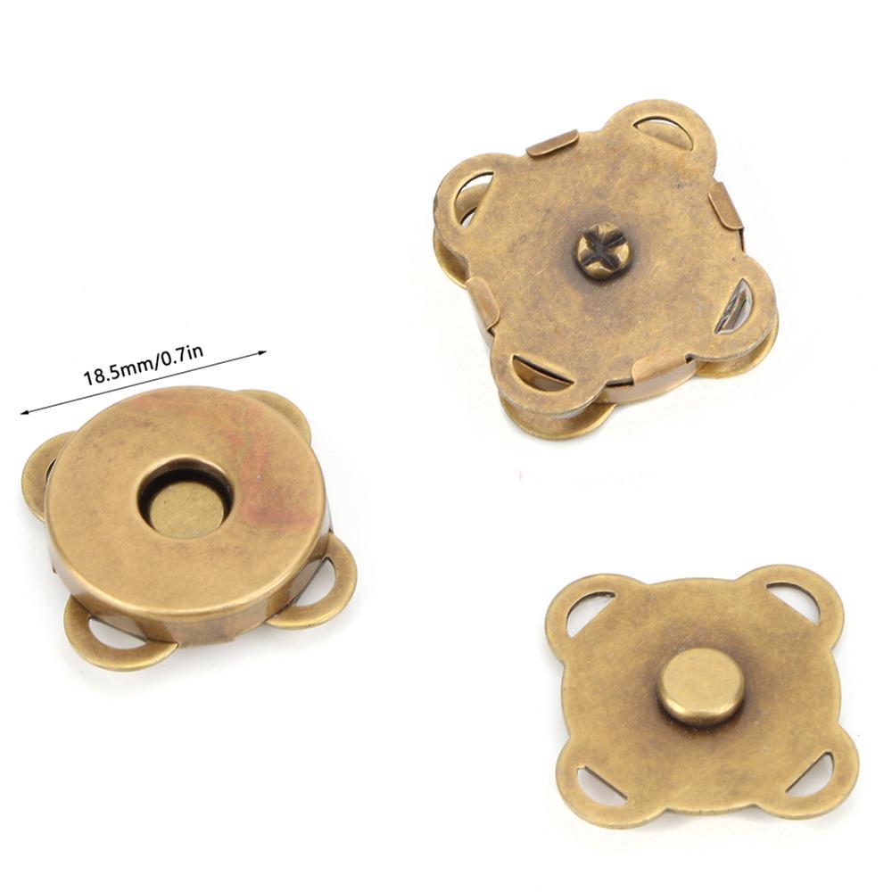 10pcs Bronze Tone&Silver Magnetic Snap Fasteners 18mm Sew On Magnets Magnet Buckle DIY Clothing