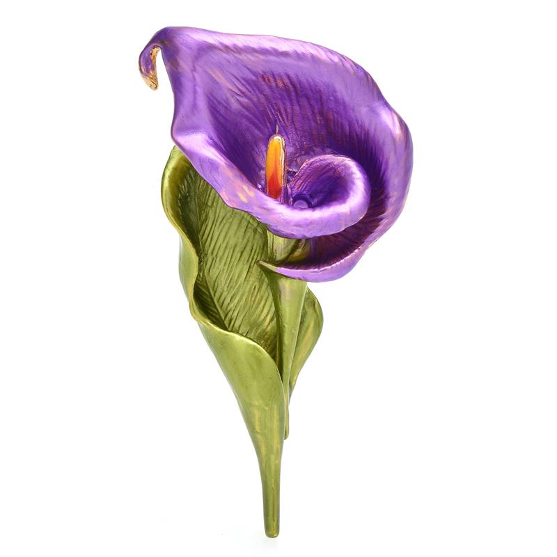 

Wuli&baby Красивые броши в виде цветка лилии для женщин, унисекс, 4-цветная эмаль, растения, для вечеринки, офиса, брошь-булавка, подарки