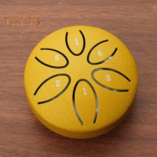 Stahlzungentrommel für Kinder, 7,6 cm, 6 Töne, Mini-Regentrommeln, Regenmusiker für draußen, mit Schlägeln und Notenbuch für Garten, Camping, Meditation, Yoga