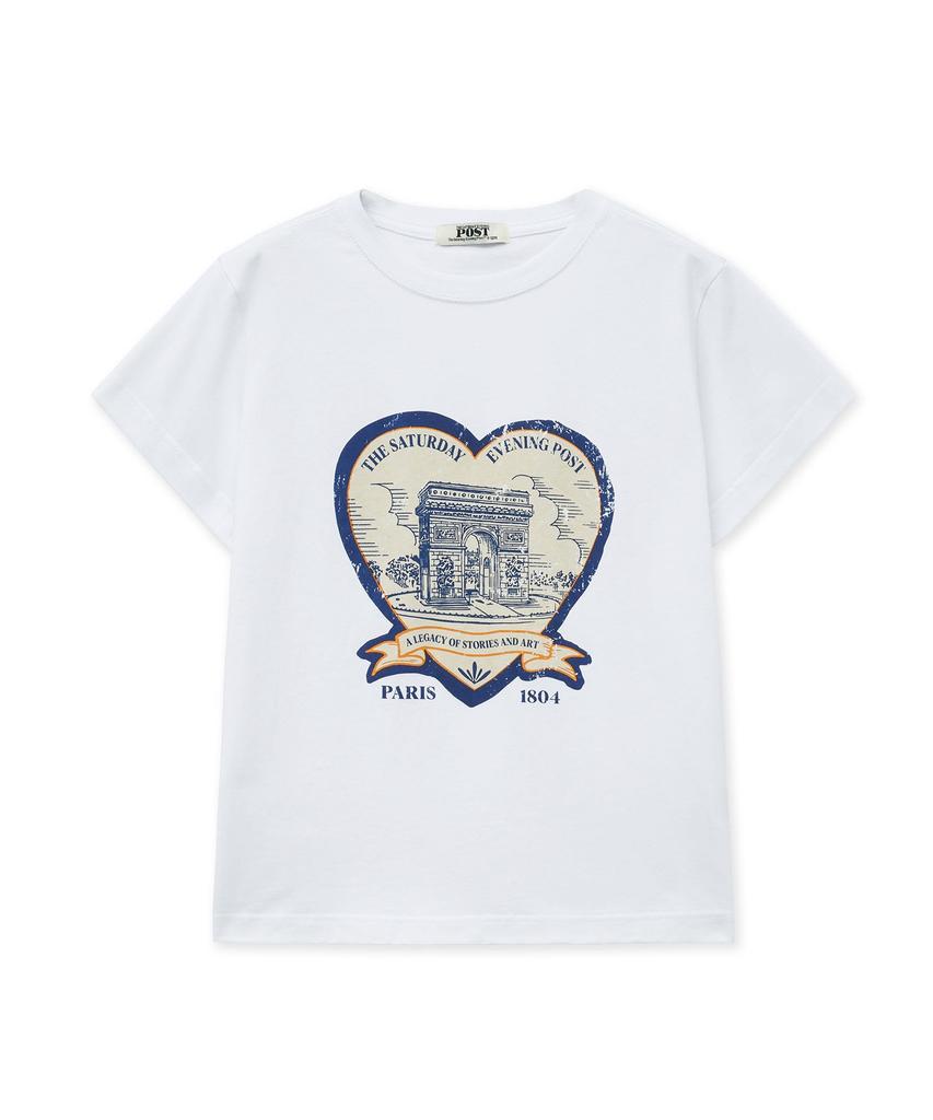 THE SATURDAY EVENING POST Arch Heart T-Shirt_White