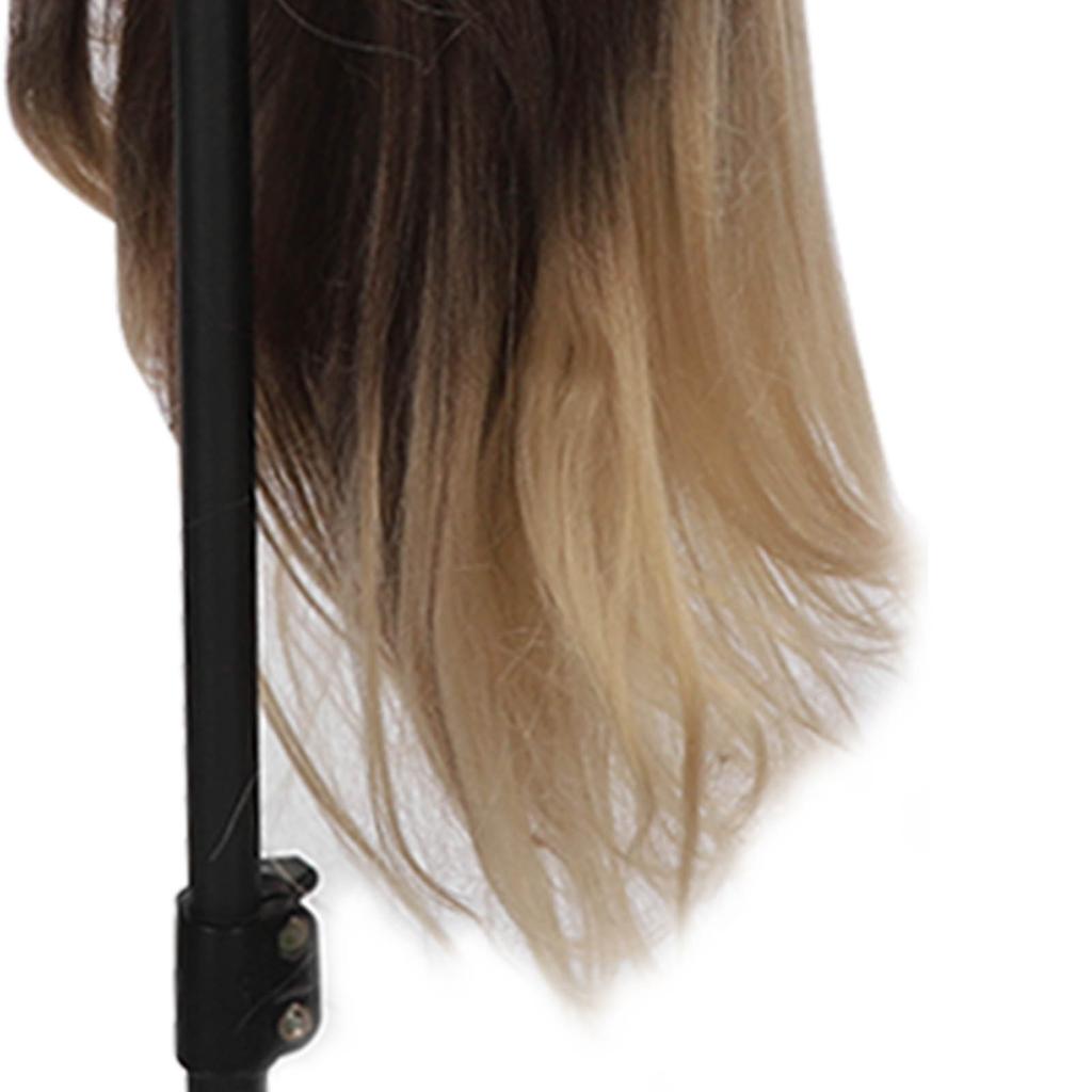 Blond Šedý Gradient Parochňa Hlava Manikína Vlasov Kaderníctvo Styling Tréning Zapletanie Bábika Hlava Súprava