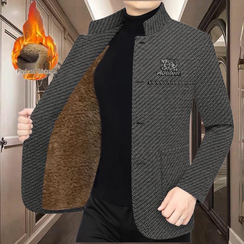 Men's Trendy Woolen Jacket: Autumn/Winter Velvet Korean Style.
