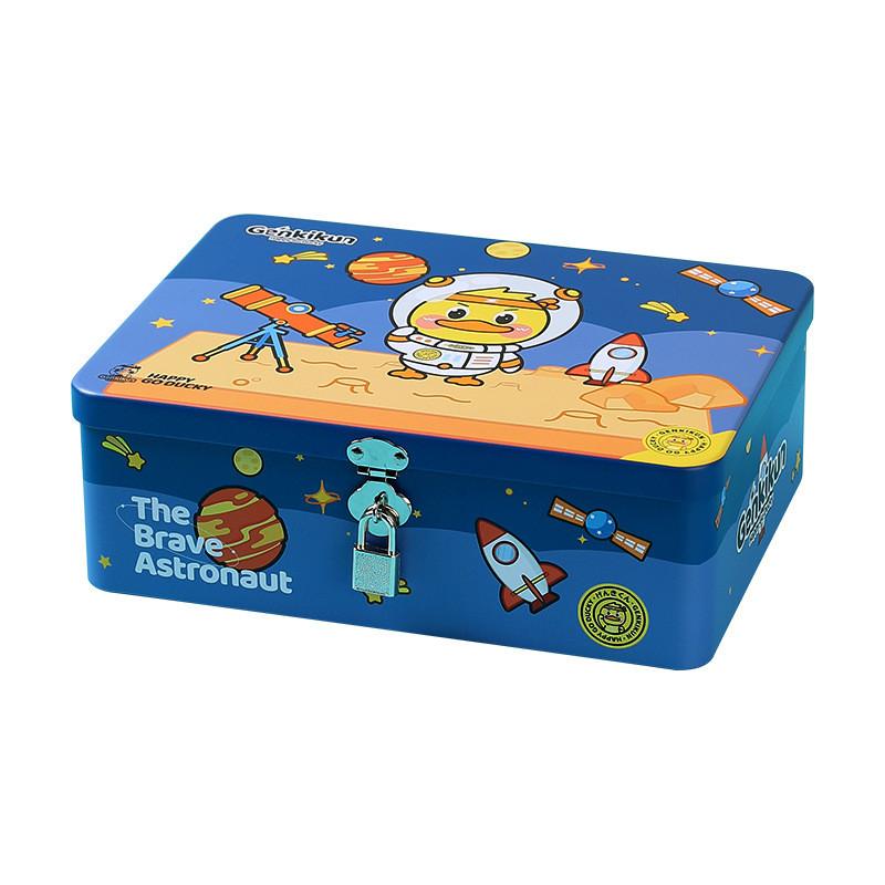 Cartoon Iron Pattern Box For Desk Drawer And Home Office Decoration Storage