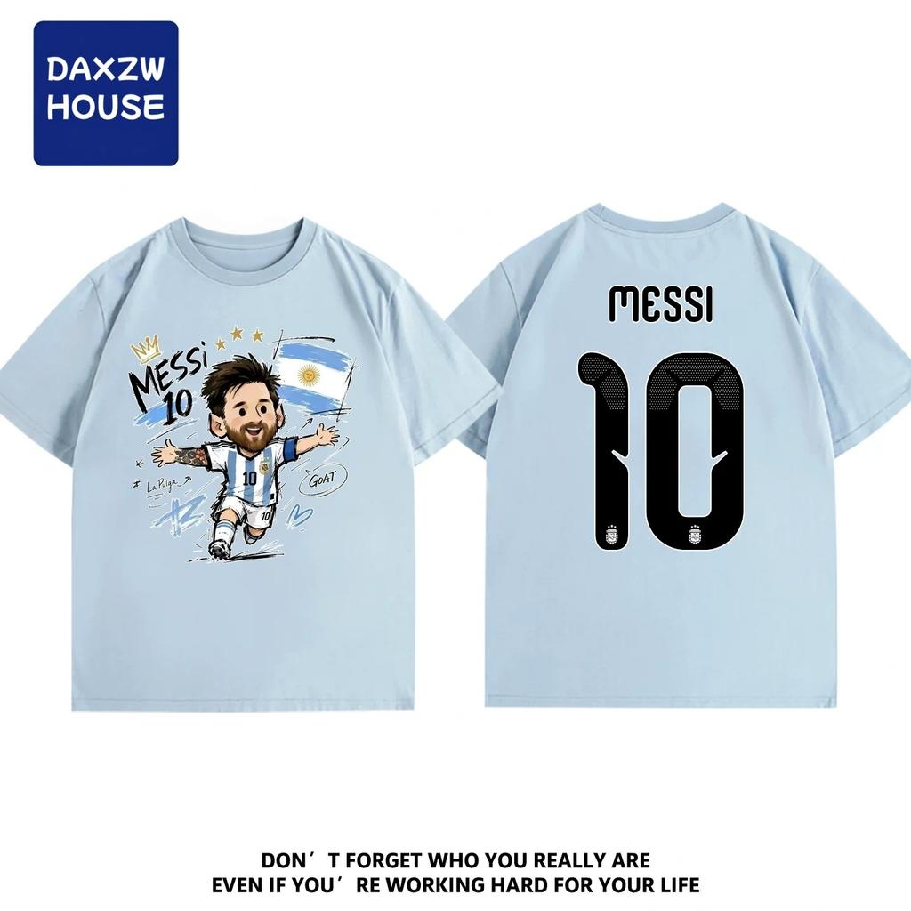 Messi 10Argentina JerseyBreathable Short Sleeve TShirt Sports Matches Training and Fan Daily Outfits Cotton Hot Selling Retro
