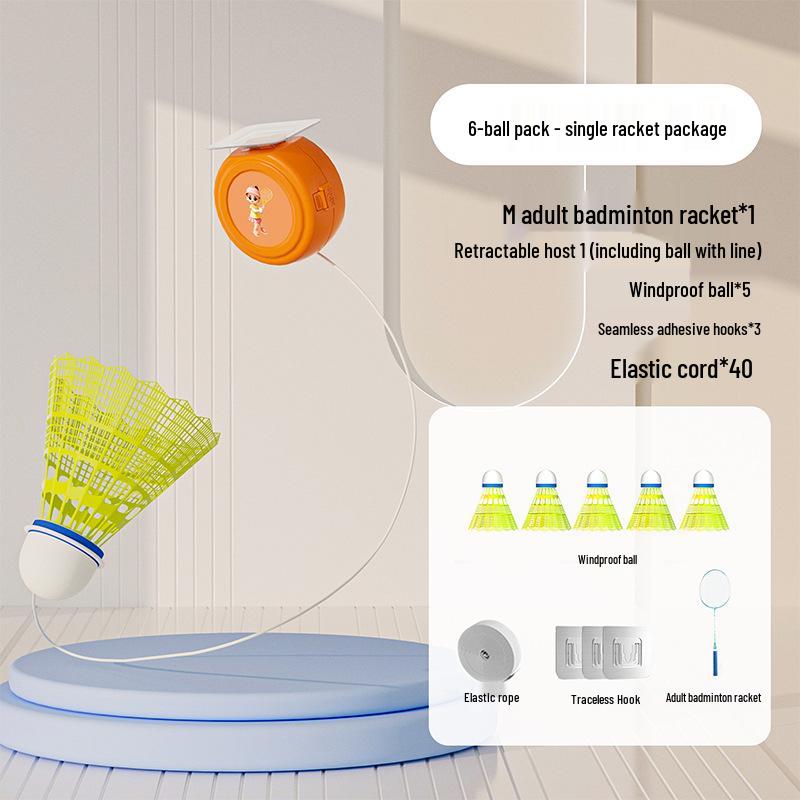 Elastic Rotating Badminton Trainer for Solo Practice - Indoor/Outdoor, Kid/Adult