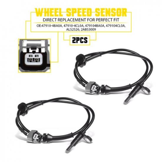 2Pcs ABS Wheel Speed Sensor for Nissan Rogue 2014- Front Driver Passenger EA