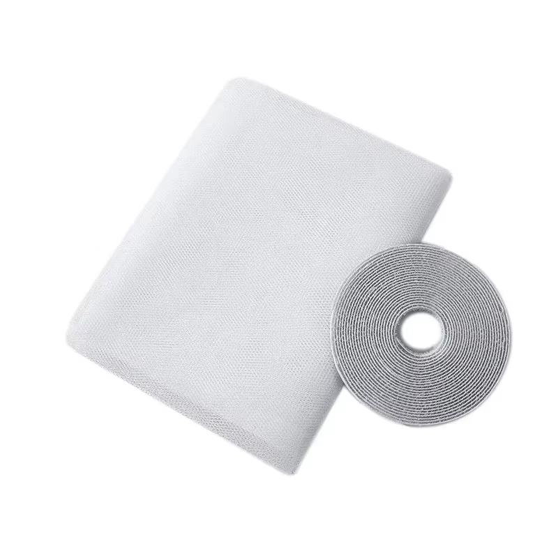 Window Screen Netting Mesh Curtain with Hook Sticky Tape Self Adhesive Window Mosquito Net