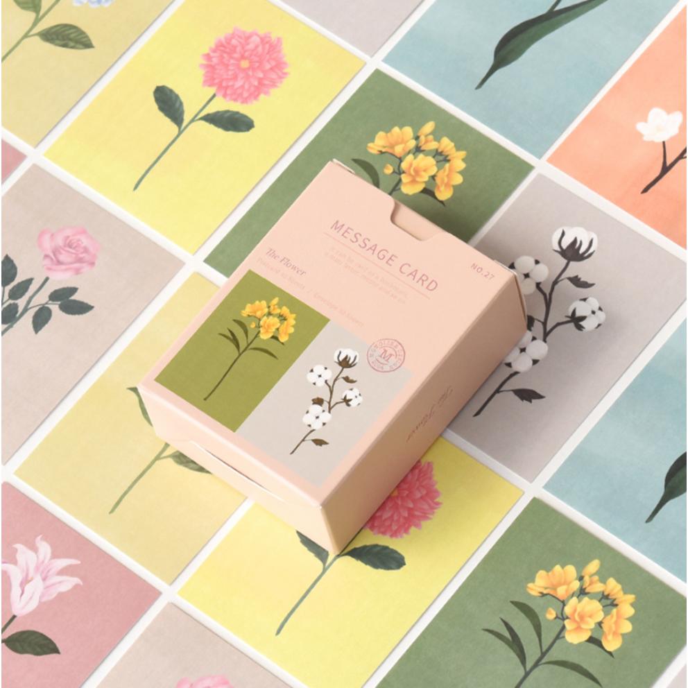Monolike Message Card 40p + Envelope 20p, Double Flower, 1 Set
