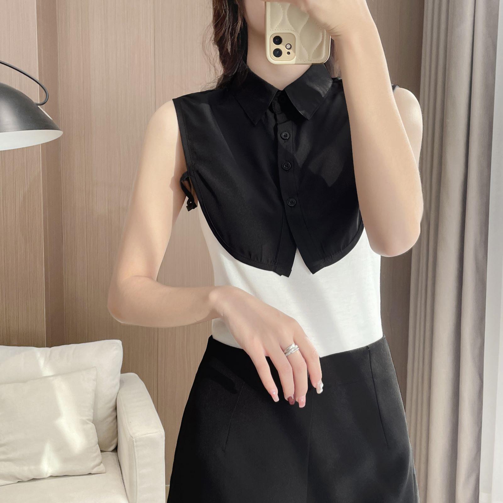 

Рубашка с поддельным воротником Универсальный белый воротник Платье Рубашка с поддельным воротником Женский костюм Поддельный воротник Воротник рубашки чёрный