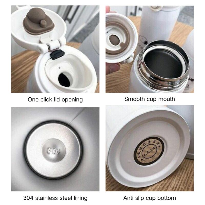 350ML Stainless Steel Thermo Bottle Coffee Cup Water Bottles for Children's Little Bear Insulation Cup Hot and Cold Water Bottle