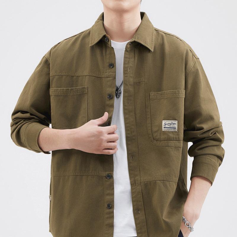 Frühling und Herbst Neue Herren Retro Lockere Hemdjacke