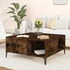 VidaXL Coffee Table Smoked Oak 80x80x36.5 Cm Engineered Wood 821105