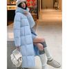 Winter Hooded Long Coat Thickened Loose Cotton Jacket for Women Students Knee Length Warm Outwear