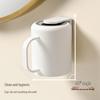 Wall-Mounted Magnetic Mouthwash and Toothbrush Cup with Handle - Punch-Free Plastic Design