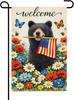 Fun Black Bear Welcome Garden Ag 12x18Inch,4th of July Patriotic American ag,Independence Memorial Day Summer Oral Out AAS