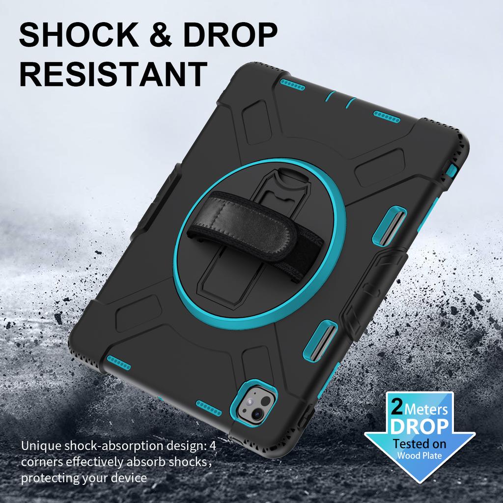 Für iPad Pro 13 (2024) Ständer Hülle Stoßfeste Tablet Hülle mit Schultergurt