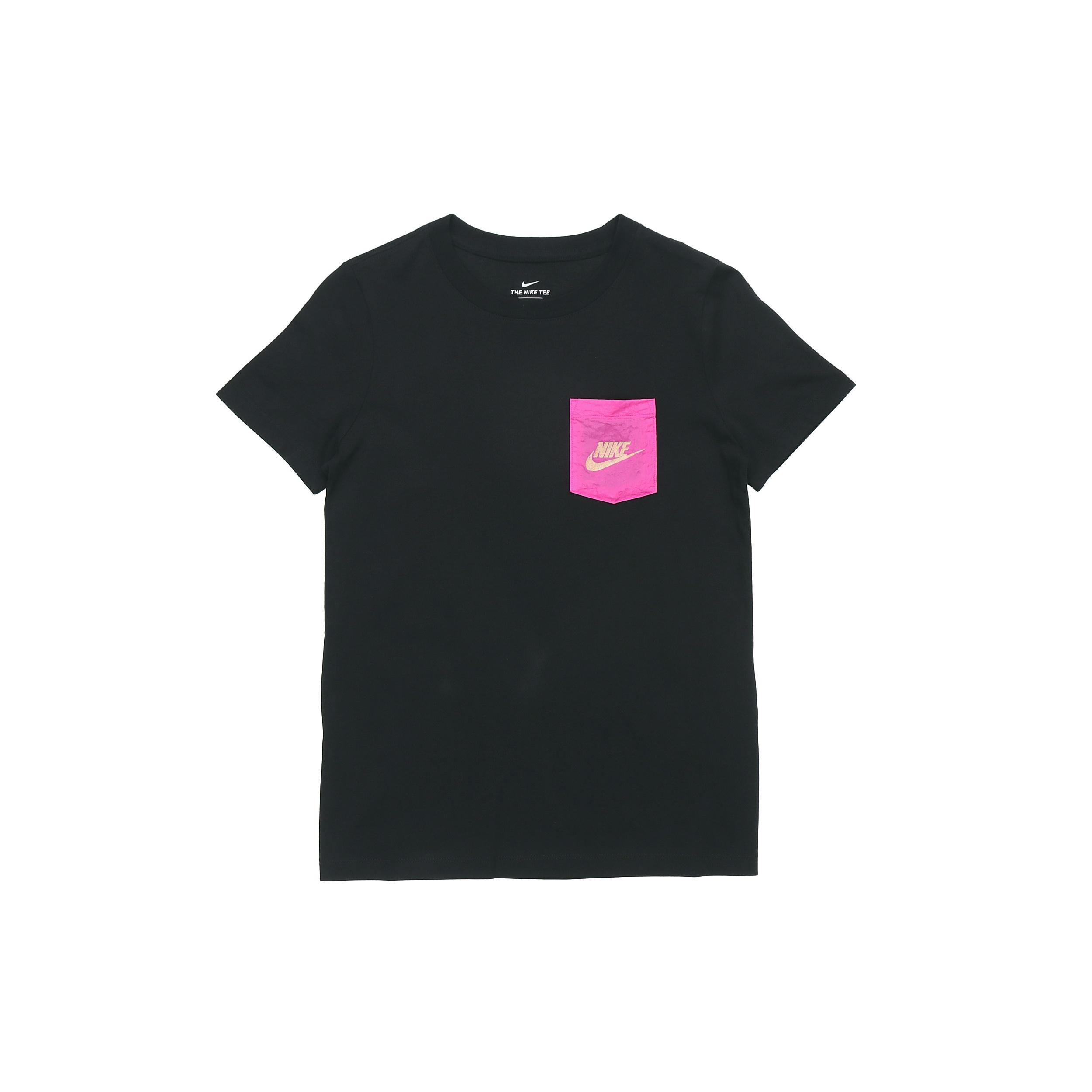 (WMNS) Nike As W Nsw Tee Contrasting Colors logo Short Sleeve Black Women s CT8855-010 L