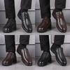 Fashion Genuine Leather Men Casual Shoes Luxury British Business Men Shoes Fashion Round Toe Lace Up Autumn Winter Old Man's Footwear