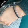 Glory_Arden [Unisex] Surgical Steel Black+Silver Double Chain Bracelet / Ghmb-200
