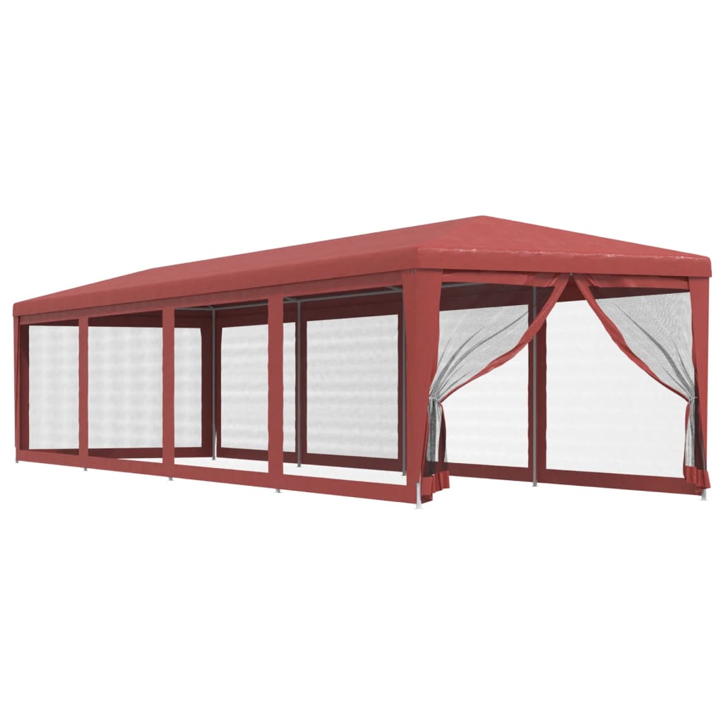 Vidaxl Party Tent With 10 Mesh Walls, Red, 3X12 M, Hdpe