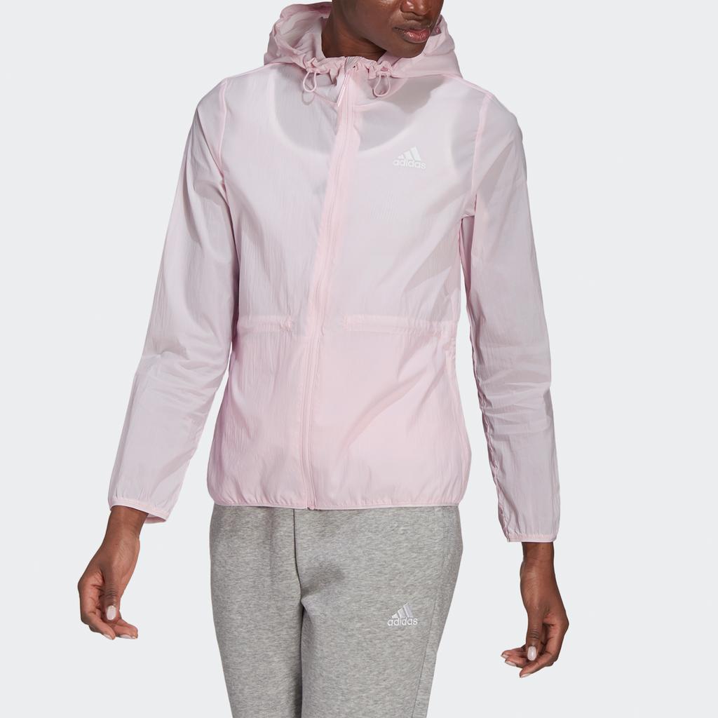 Adidas Chaqueta Cortavientos Ajustable con Estampado de Logotipo para Mujer Chaquetas para Mujer Rosa GQ0630