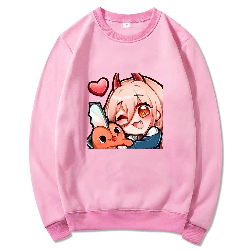 Anime Chainsaw Unisex Niedliche Pochita Power Hoodies Winter Warm Unisex/Damen Frühling/Herbst Unisex Sweatshirt Ästhetische Harajuku Sudaderas Unisex