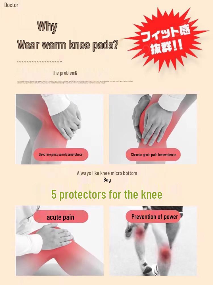 Genouillères en laine pour la chaleur des articulations - Unisexe Senior Chauffant Coupe-froid pour Automne & Hiver