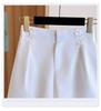 Summer 2025 Women's Chinese Style White Lace Cotton Linen Vest & Shorts Set