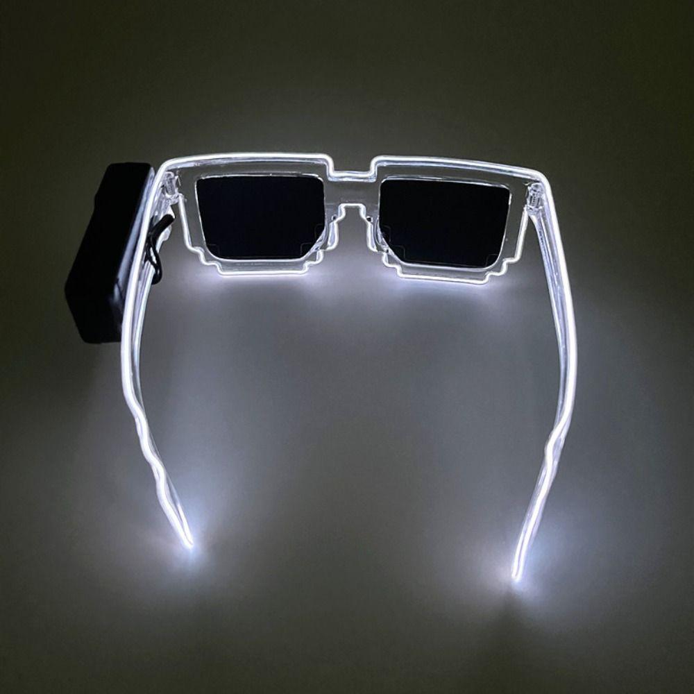 New Plastic Mosaic Luminous Glasses Wireless Party Supplies Led Fluorescent Sunglasses Fun Neon Glasses