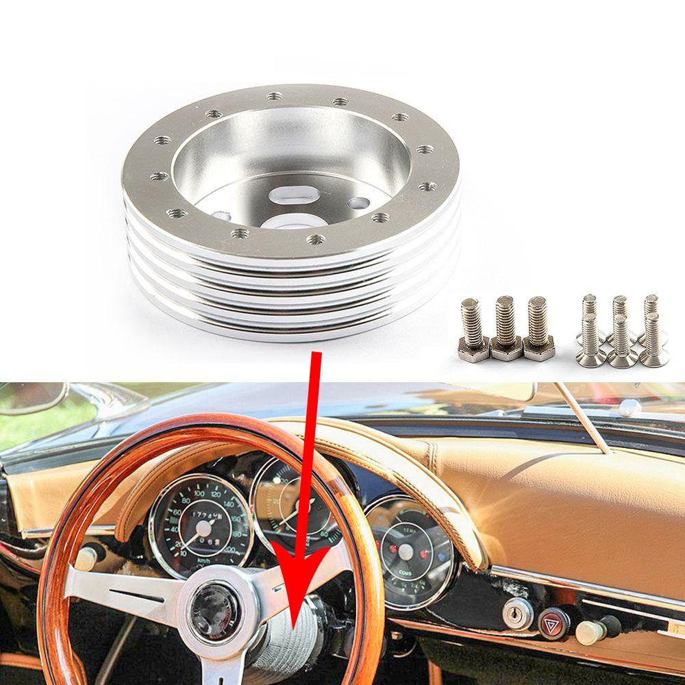 Universal Auto High-quality Aluminium Alloy Steering Wheel Boss Kit Heightening Pad 6 Hole To fit 3 Hole Fixed Type Heightening