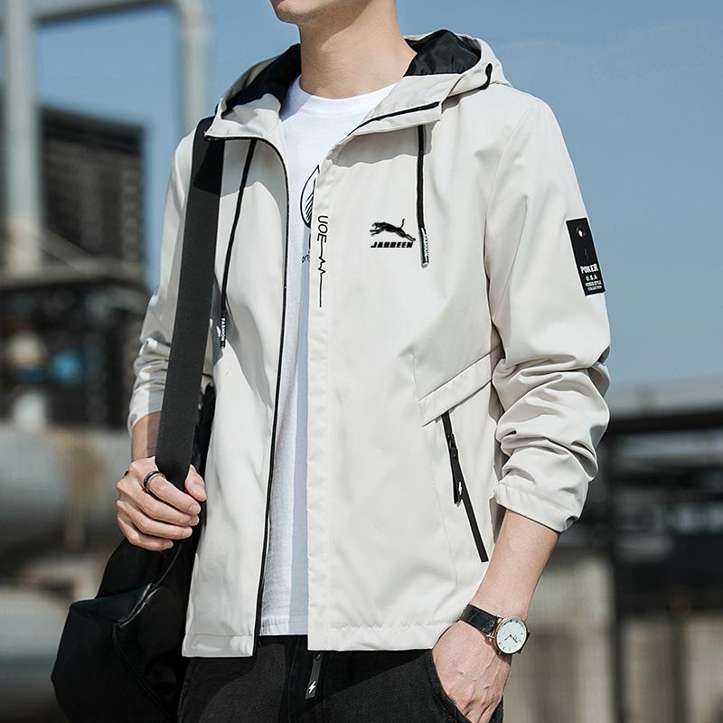 Pánské jarní a podzimní bundy, Hooded větruodolné ležérní bundy pro mladé i středněvěké, Trendy trička pro táty