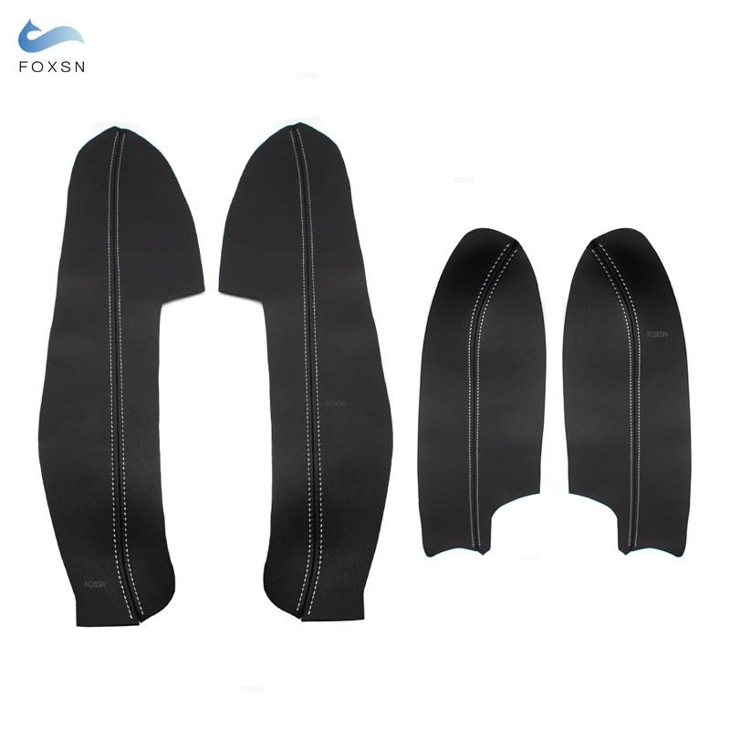 4pcs Car Door Handle Panels Armrest Microfiber Leather Cover Trim For Nissan New Qashqai J11 2016 2017 2018 w/fittings