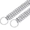 Anti-rust Chrome Plated Steel Dog Training Collar Three Rows Slip Dog Chain Adjustable Medium and Large Dogs Collar Pet Products