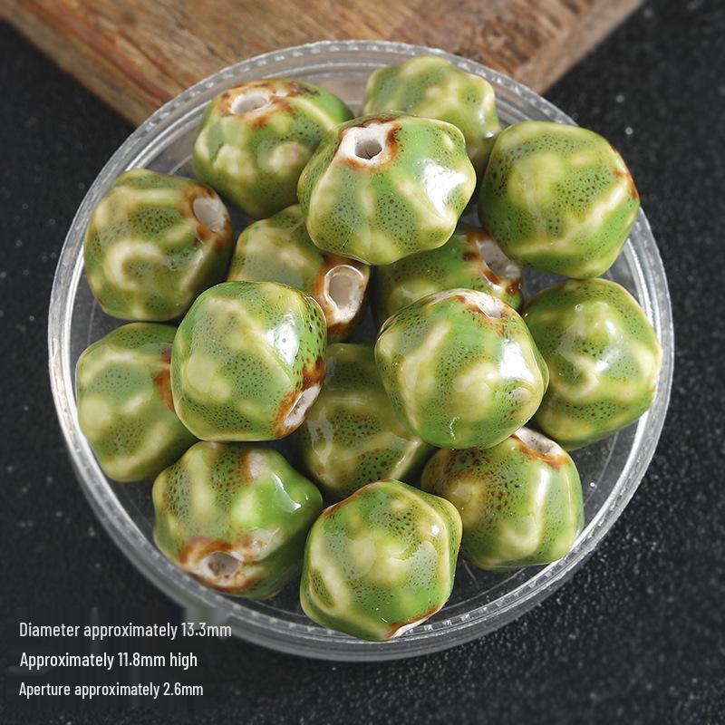 Retro Colored Irregular Ceramic Rhombus Beads for Bracelets
