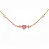 Y2K Pink Zircon Bowknot Love Heart Chain Bracelets For Women Exquisite Shiny Crystal Adjustable Bracelets Birthday Jewelry Gift