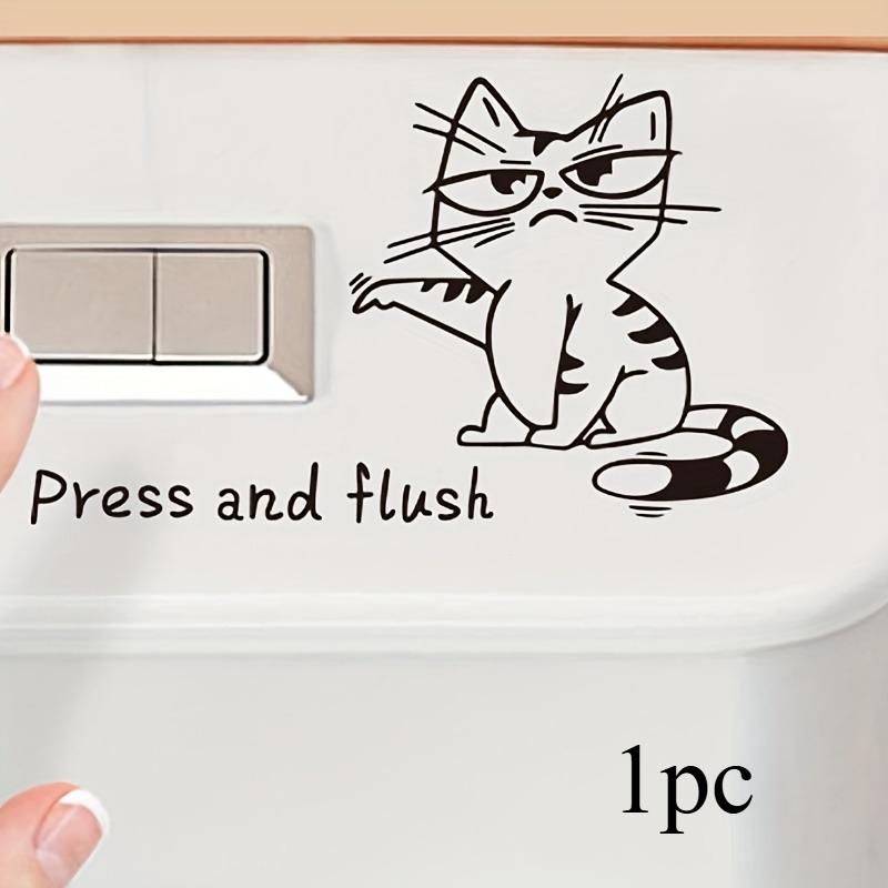 

Анимированные мультяшные креативные наклейки на унитаз с котенком, декоративная самоклеящаяся бумага для ванной комнаты нажми и смой