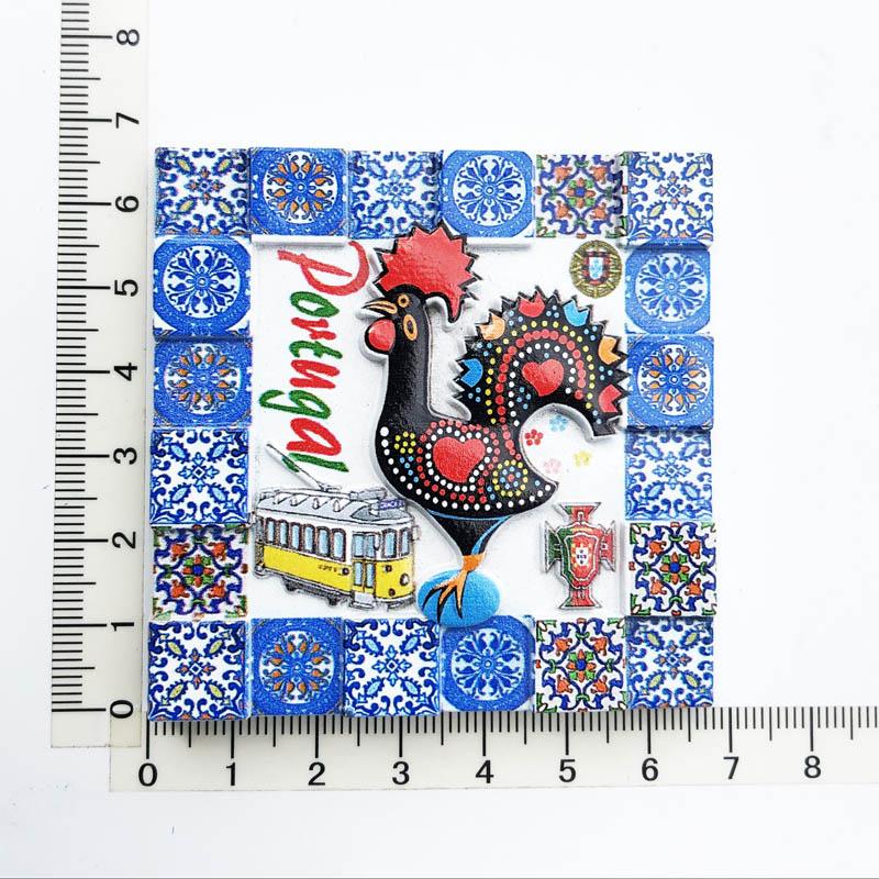 

Portugal Fridge Magnets Creative Mosaic Lisbon Cock Tourist Souvenirs Refrigerator Magnetic Stickers Wedding Gifts